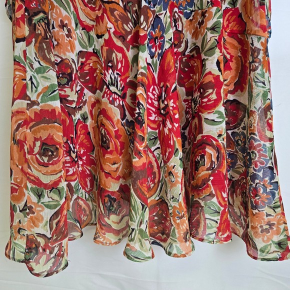 Coldwater Creek Floral Ruffle Layered Skirt, Lined, Size PM - Picture 13 of 15